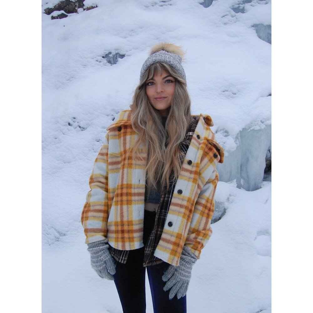 REAL FOX FUR Puff Beanie (Grey Marl)